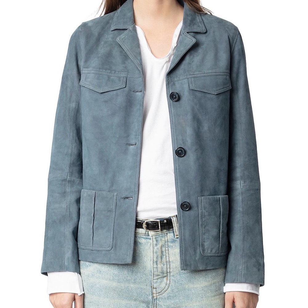 Zadig & Voltaire Laron 100% Suede Jacket NWT ~ Size XS